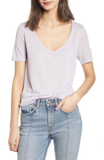 Women's Bp. Raw Edge V-neck Tee, Size - Purple