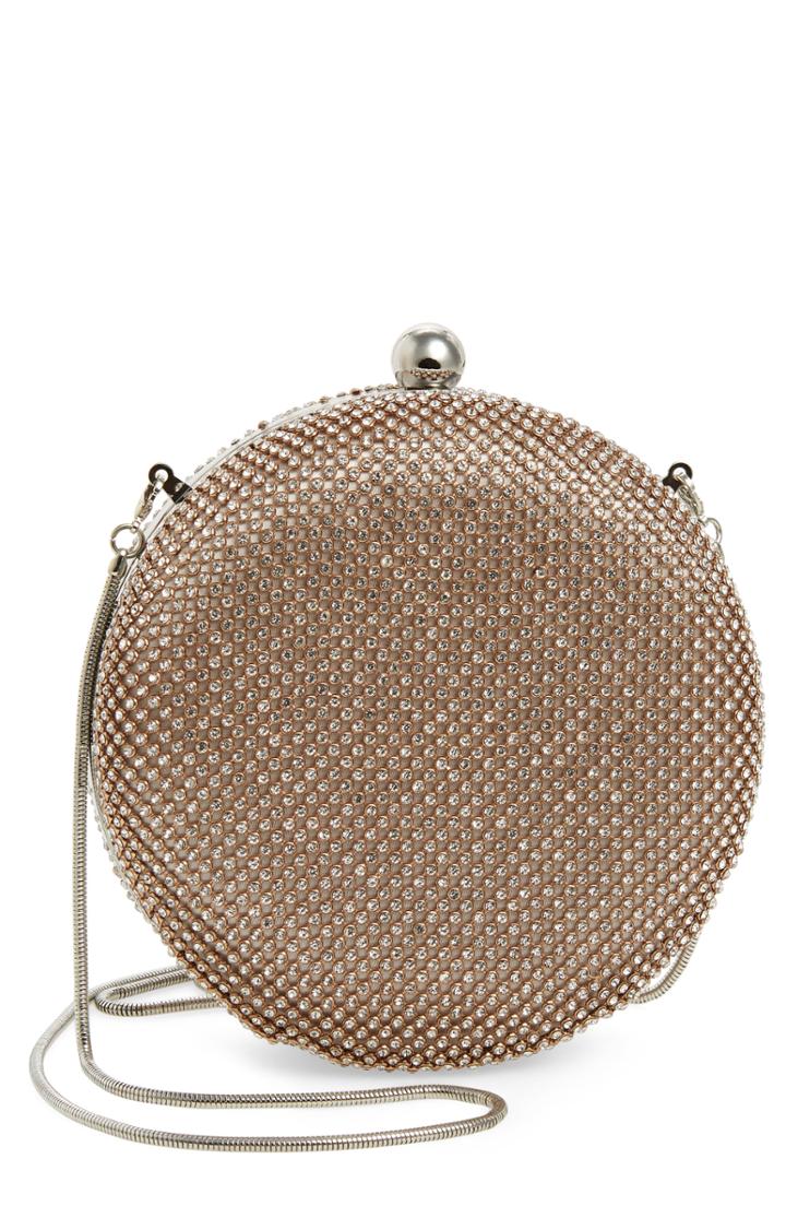 Nordstrom Crystal Embellished Circle Clutch - Metallic