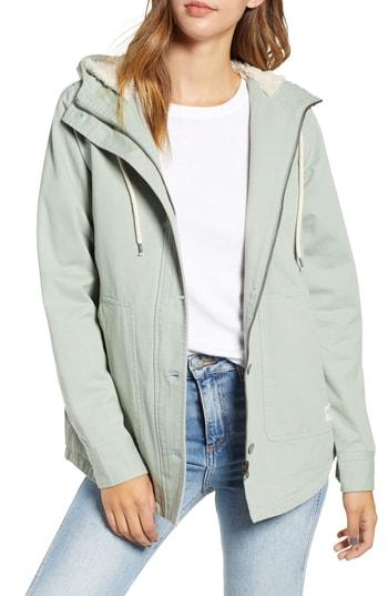 Women's Rip Curl Gabby Fleece Lined Hooded Jacket - Green