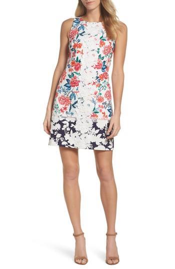 Women's Eliza J Floral Print Shift Dress - White