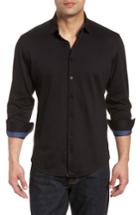 Men's Stone Rose Flame Contemporary Fit Sport Shirt (m) - Black
