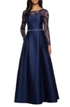 Women's Alex Evenings Illusion Neckline Gown