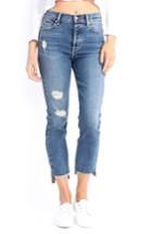 Women's Level 99 Skylar High-waist Step Hem Distressed Jeans - Blue