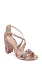 Women's Jewel Badgley Mischka Cook Block Heel Glitter Sandal M - Pink