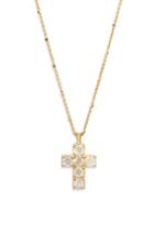 Women's Argento Vivo Moonstone Cross Pendant Necklace