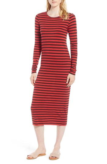 Women's Current/elliott The Breton Stripe Midi Dress - Red
