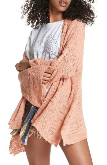 Women's Free People In My Element Kimono Sweater - Coral