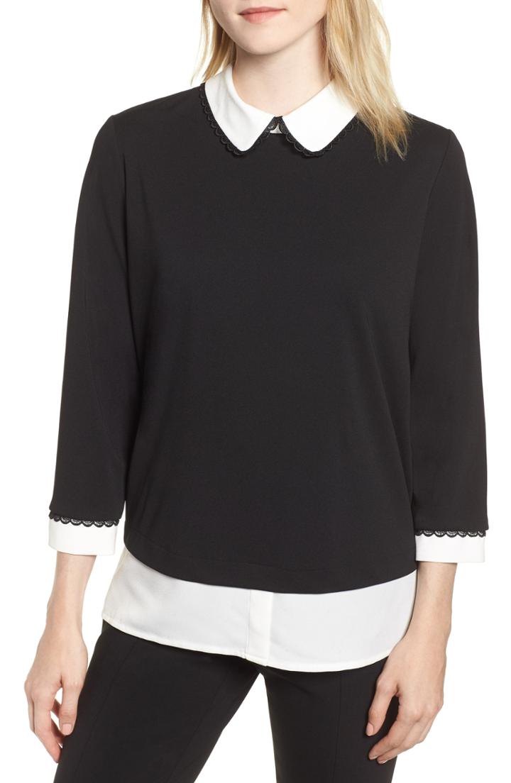 Women's Karl Lagerfeld Paris Twofer Top - Black