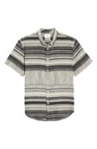Men's Billy Reid Murphy Stripe Short Sleeve Sport Shirt - Grey