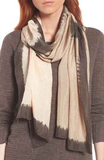 Women's Eileen Fisher Silk Scarf, Size - Grey