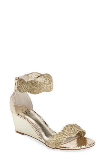 Women's Adrianna Papell Adelaide Metallic Wedge Sandal .5 M - Metallic