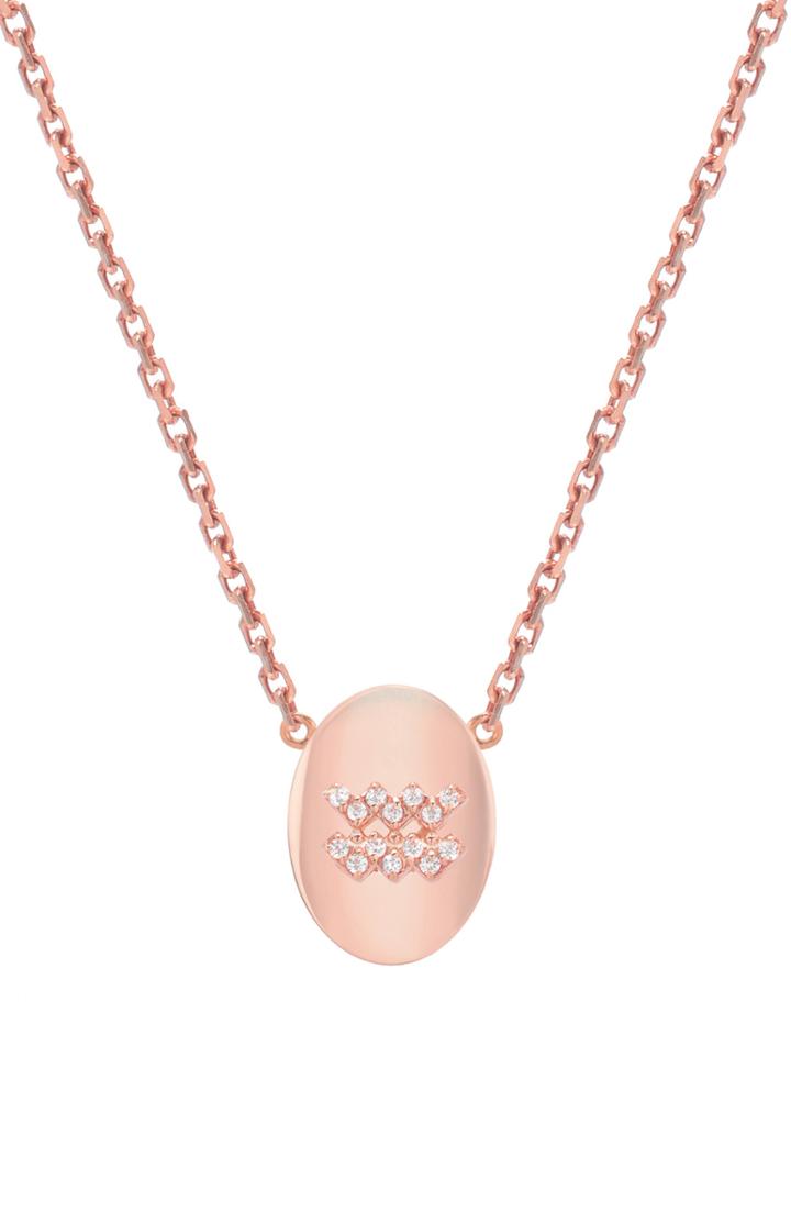 Women's Mini Mini Jewels Framed Diamond Zodiac Sign Pendant Necklace