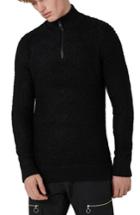 Men's Topman Quarter-zip Boucle Sweater - Black