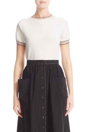 Women's Tomas Maier Sheer Rib Trim Top