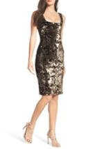 Women's Bardot Sequin Velvet Body-con Dress - Metallic