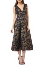 Women's Kay Unger Jacquard Cocktail Dress - Blue