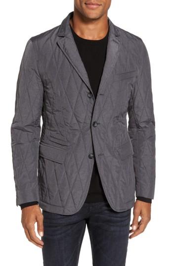 Men's Boss Jord Water Repellent Quilted Sport Coat R - Grey