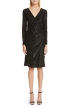 Women's Emporio Armani Metallic Surplice Dress Us / 36 It - Black