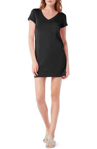 Women's Michael Stars V-neck Jersey Minidress - Black