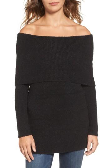 Women's Trouve Off The Shoulder Tunic, Size - Black