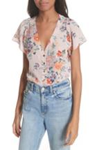 Women's Rebecca Taylor Marlena Floral Silk Blouse - Pink