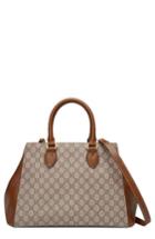 Gucci Large Top Handle Gg Supreme Canvas & Leather Bag - Beige