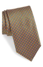 Men's Canali Floral Silk Tie, Size - Orange