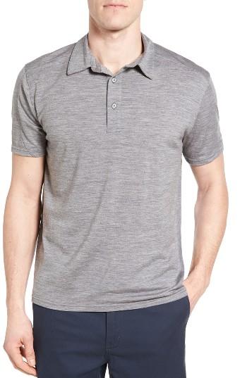 Men's Ibex 'od' Regular Fit Merino Wool Jersey Polo - Grey