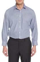 Men's Nordstrom Men's Shop Smartcare(tm) Traditional Fit Houndstooth Dress Shirt 34/35 - Blue