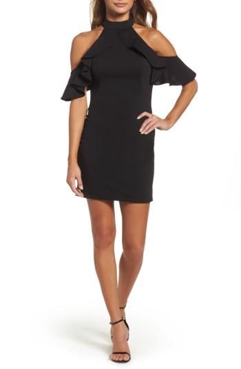Women's La Femme Cold Shoulder Open Back Body-con Dress