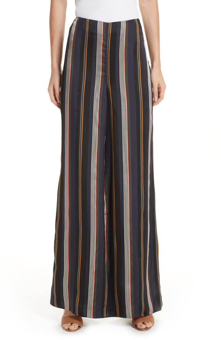 Women's Roksanda Arneau Stripe Wide Leg Pants Us / 10 Uk - Green