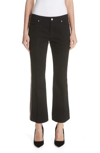 Women's Alexander Mcqueen Stripe Kickback Denim Pants - Black