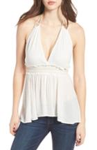 Women's Sun & Shadow Metallic Smocked Halter Top
