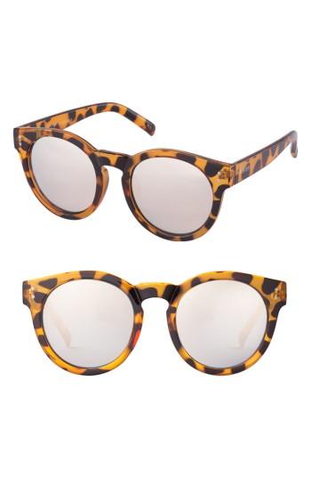 Women's Perverse Declan 51mm Keyhole Sunglasses - Brown/ Silver