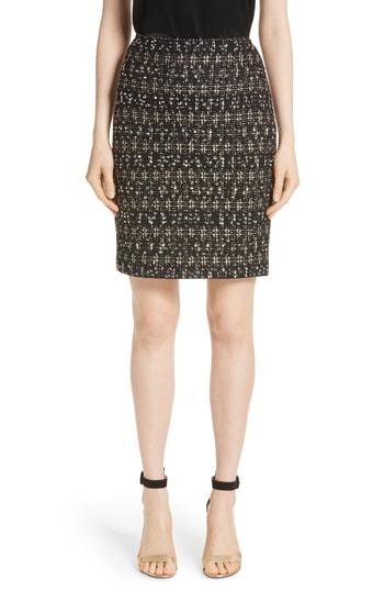 Women's St. John Collection Gilded Eyelash Knit Skirt - Black