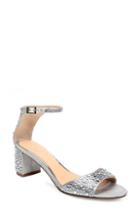 Women's Jewel Badgley Mischka Crystal Block Heel Sandal .5 M - Metallic