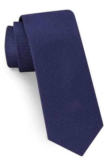 Men's Ted Baker London Solid Skinny Silk Tie, Size - Blue