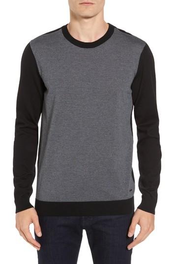 Men's Boss Nauro Wool Sweater, Size - Black