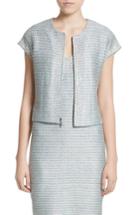 Women's St. John Collection Gleam Metallic Knit Bolero - Blue/green