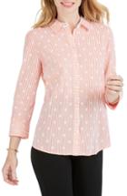 Women's Foxcroft Ava Dot Over Stripe Print Shirt