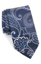 Men's Nordstrom Men's Shop Bryce Paisley Silk X-long Tie, Size X-long - Blue