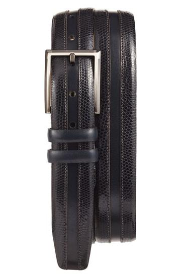 Men's Mezlan Lizard Leather Belt - Blue