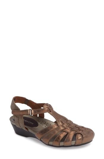 Women's Aravon Standon Wedge Sandal B - Metallic