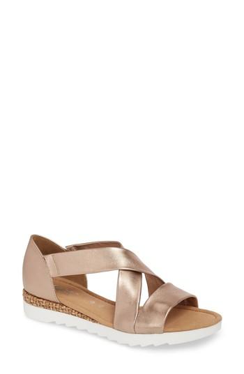 Women's Gabor Cross Strap Sandal .5 M - Metallic