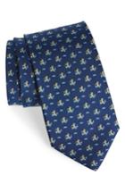 Men's Salvatore Ferragamo Ercole Print Silk Tie, Size - Blue