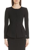 Women's Emporio Armani Wool Peplum Jacket Us / 38 It - Black