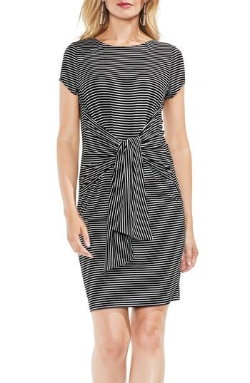 Women's Vince Camuto Tie Front Stripe Dress - Black