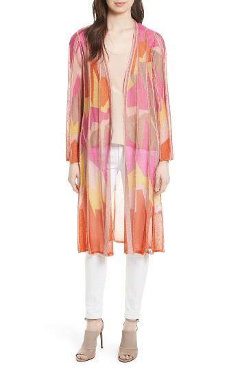 Women's M Missoni Metallic Intarsia Cardigan Us / 40 It - Orange