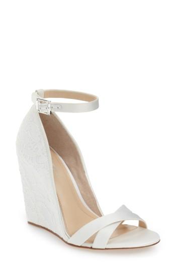 Women's Imagine Vince Camuto 'imagine - Lilo' Lace Wedge Sandal .5 M - White