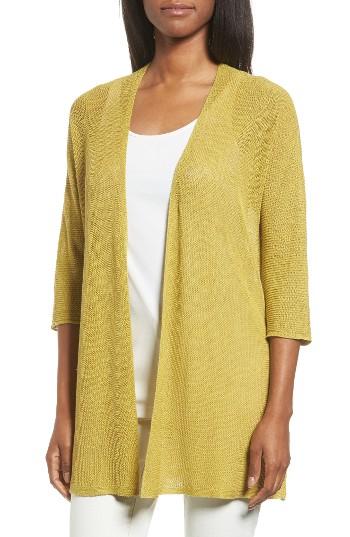 Women's Eileen Fisher Organic Linen Kimono Cardigan - Green